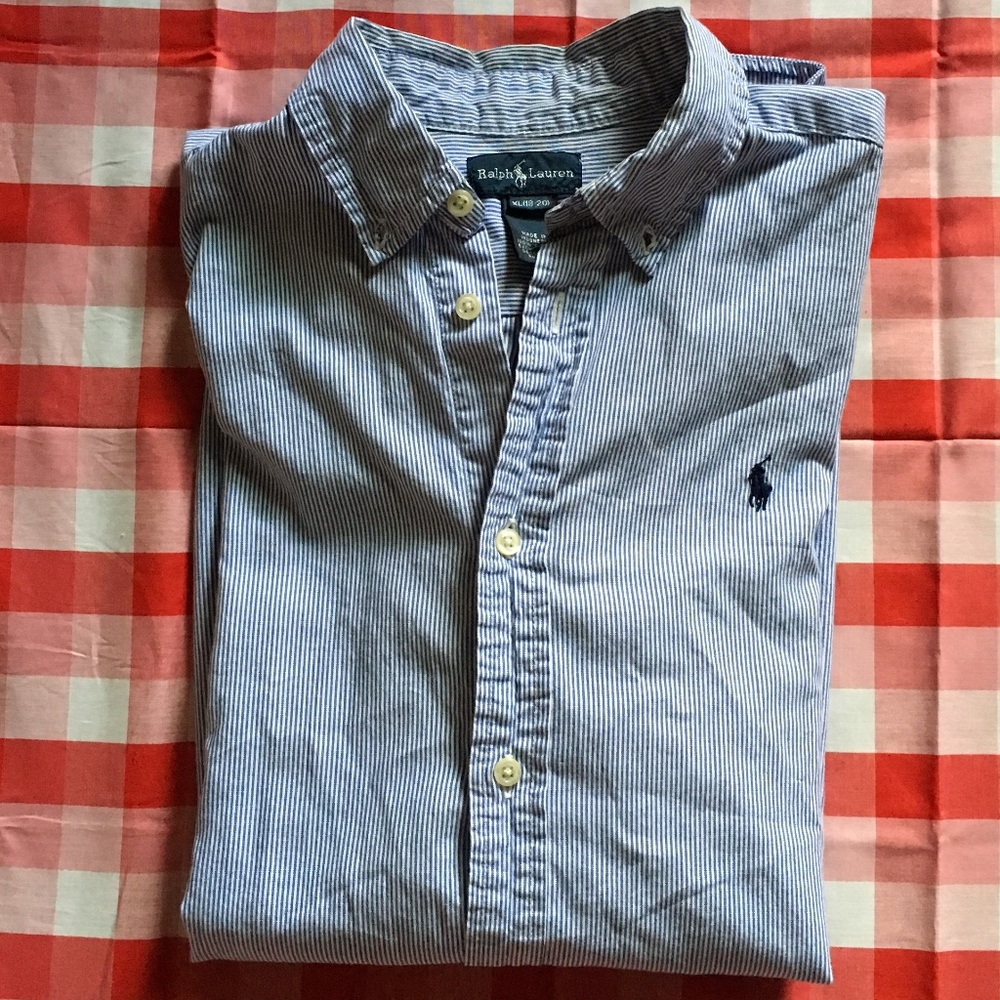 POLO by RALPH LAUREN blue and white stripes Shirt